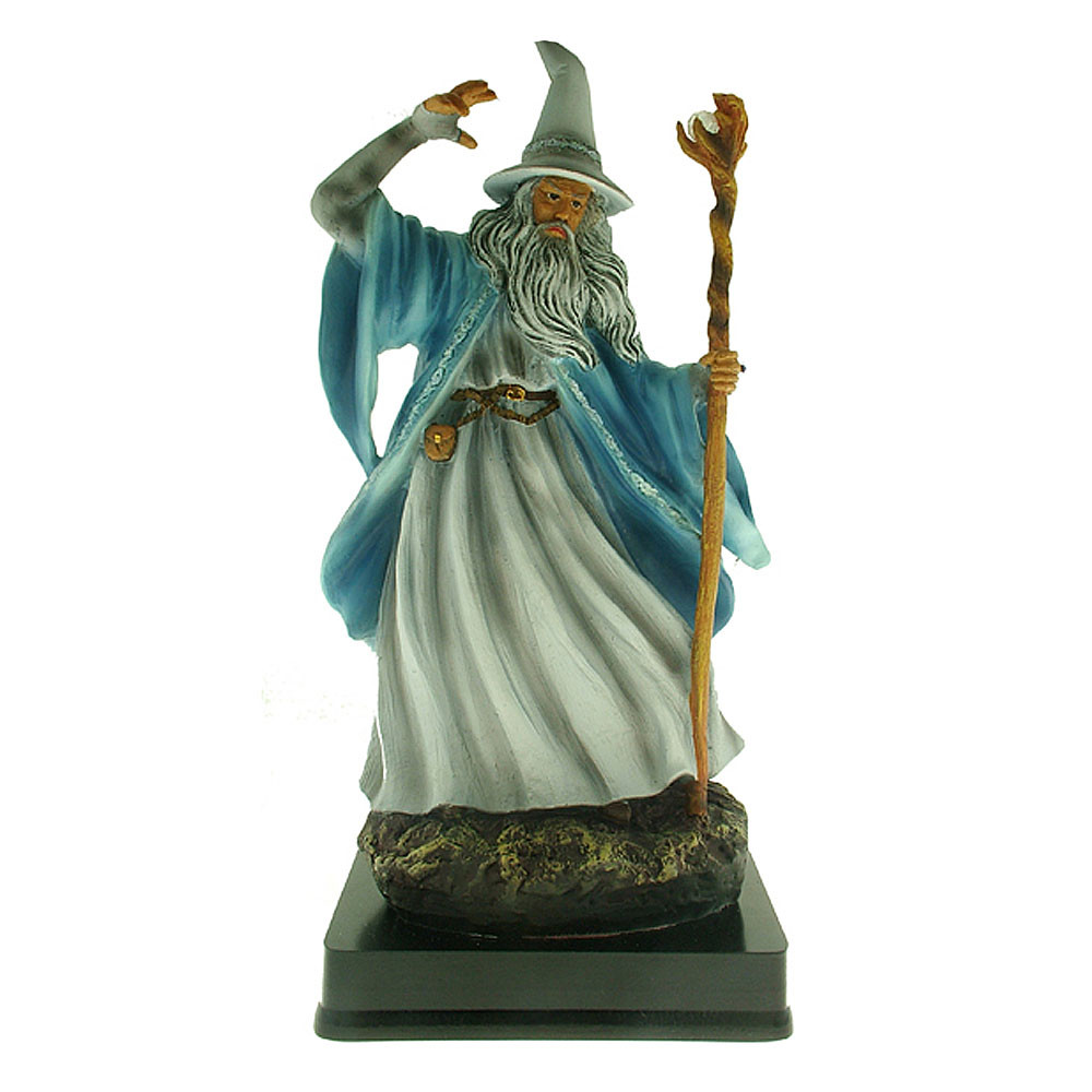 Miniatura del mago Merlino con bastone (12 cm.)