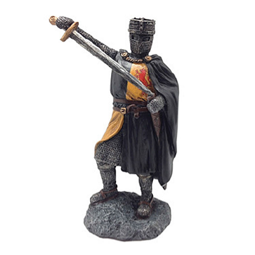 Cavaliere medievale in miniatura con tunica di Leone Rampante (12 cm.)