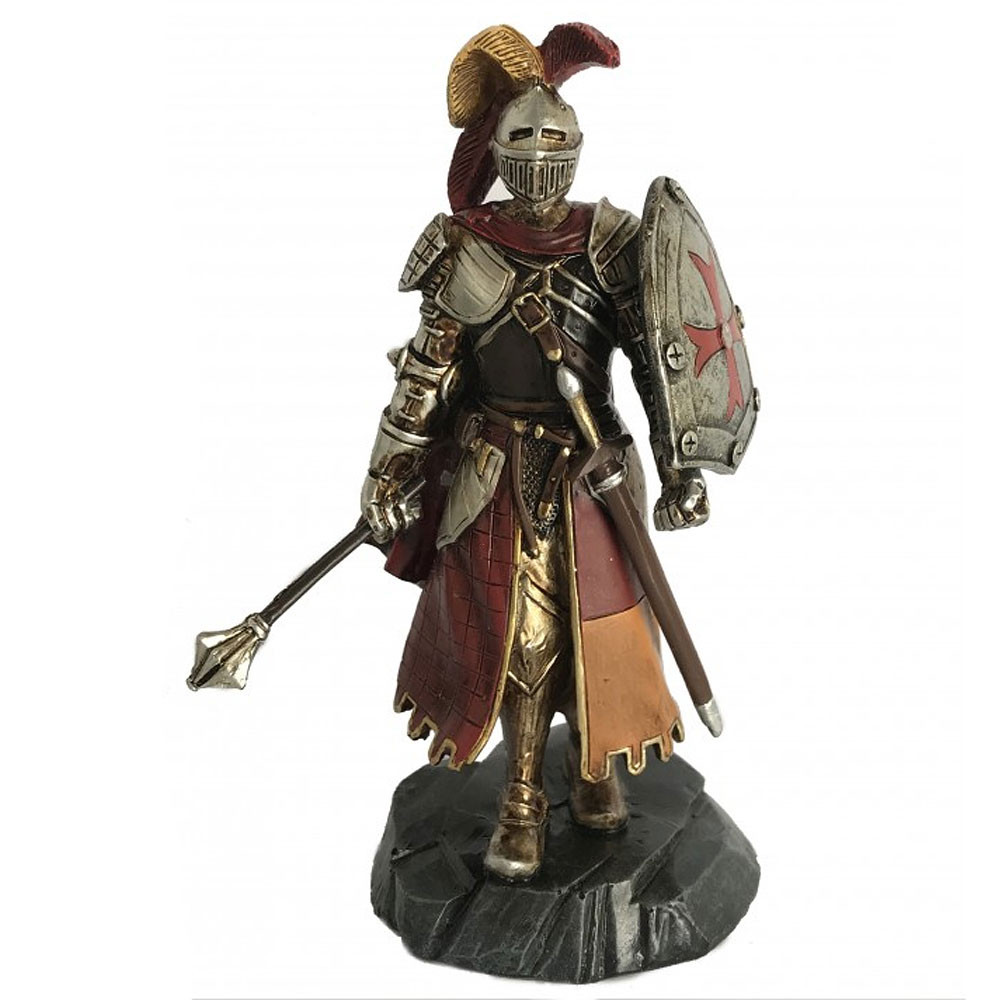 Cavaliere Templare in miniatura con mazza e scudo (12 cm.)