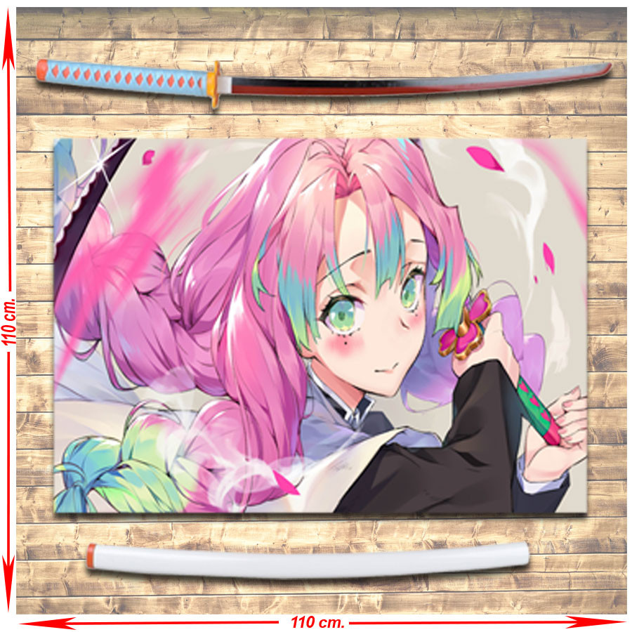 Pacchetto katana Mitsuri Kanroji + stendardo Demon Slayer