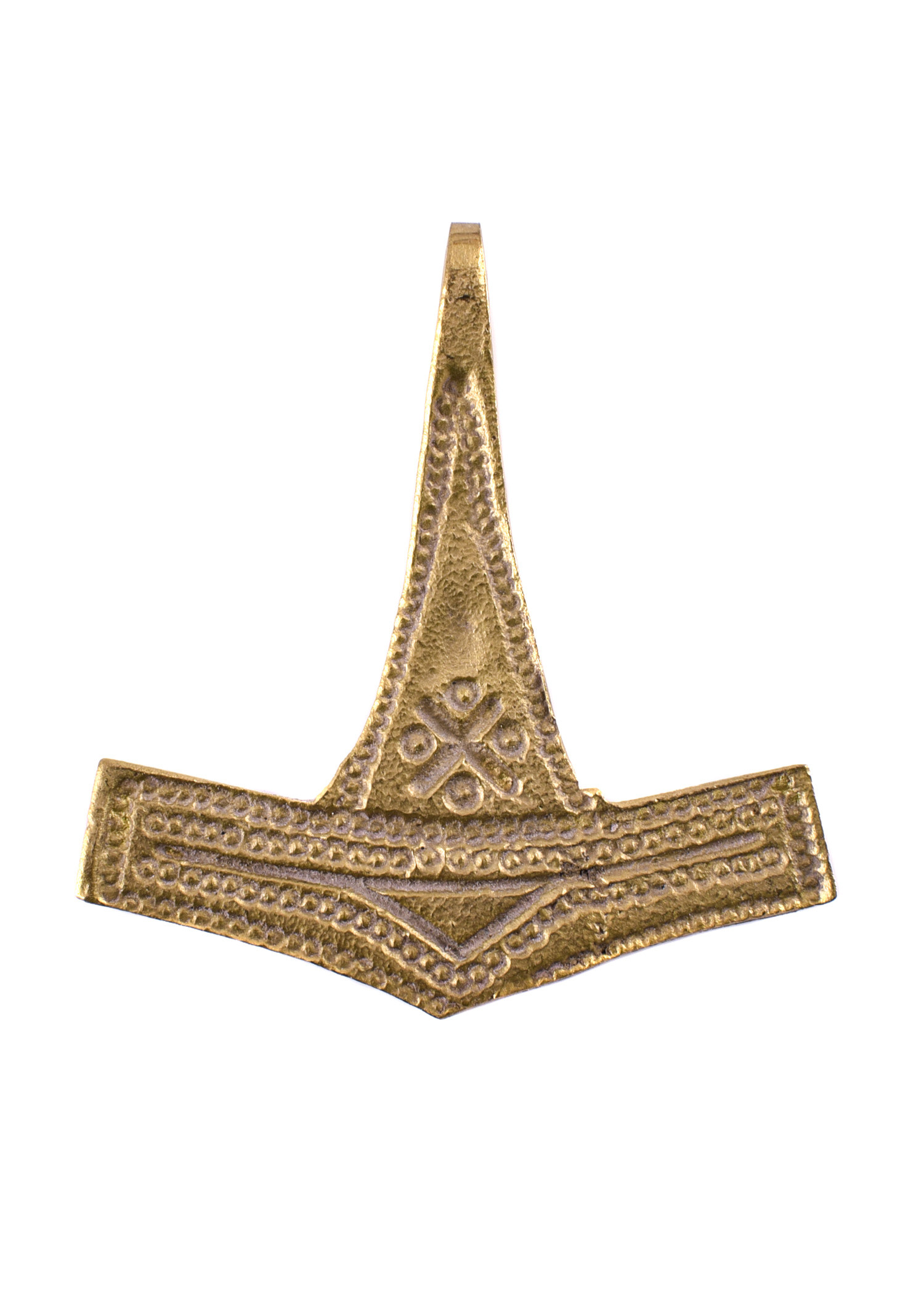 Ciondolo vichingo Martello di Thor, ottone (3 cm.)