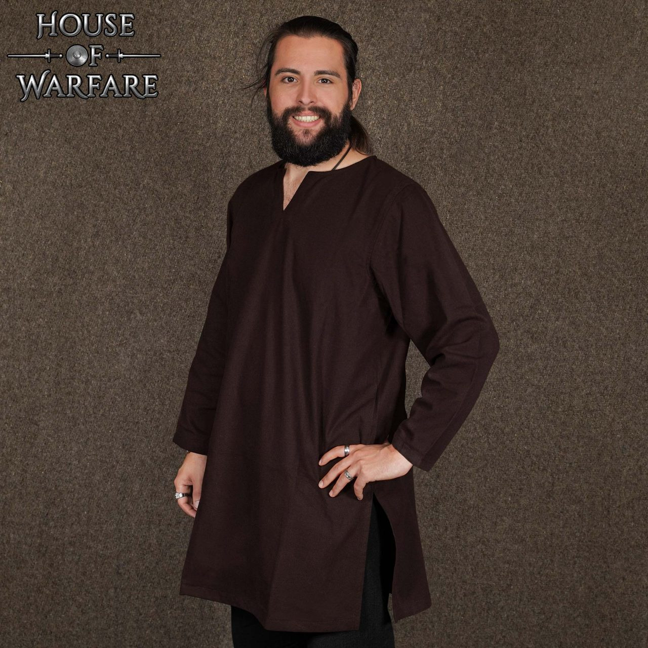 Tunica vichinga e medievale in cotone - marrone