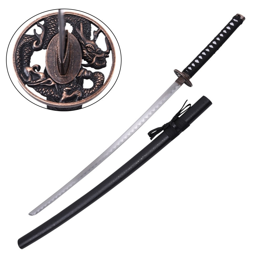 Tsuba drago katana ornamentale con fodero