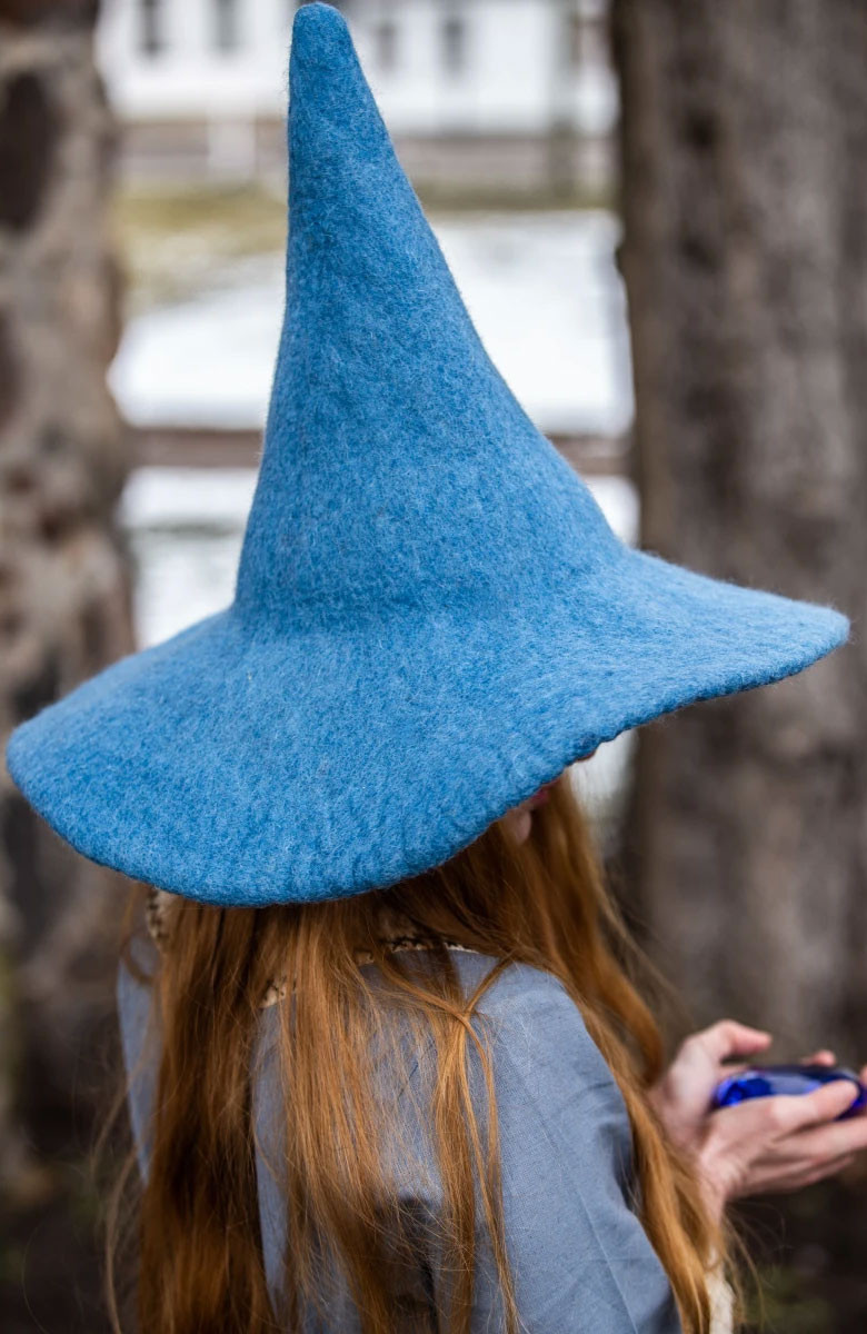 Cappello da strega modello Agata, colore azzurro