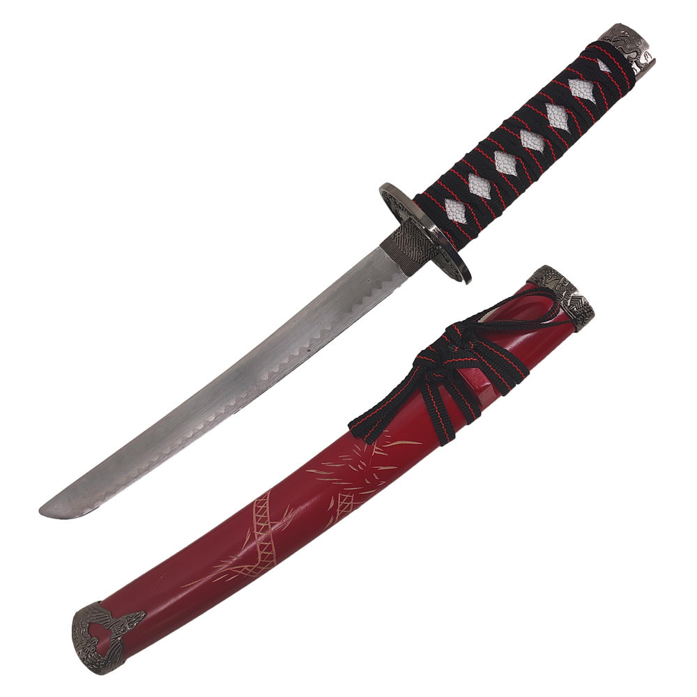 Tanto decorativo Drago saya rosso (54 cm.)