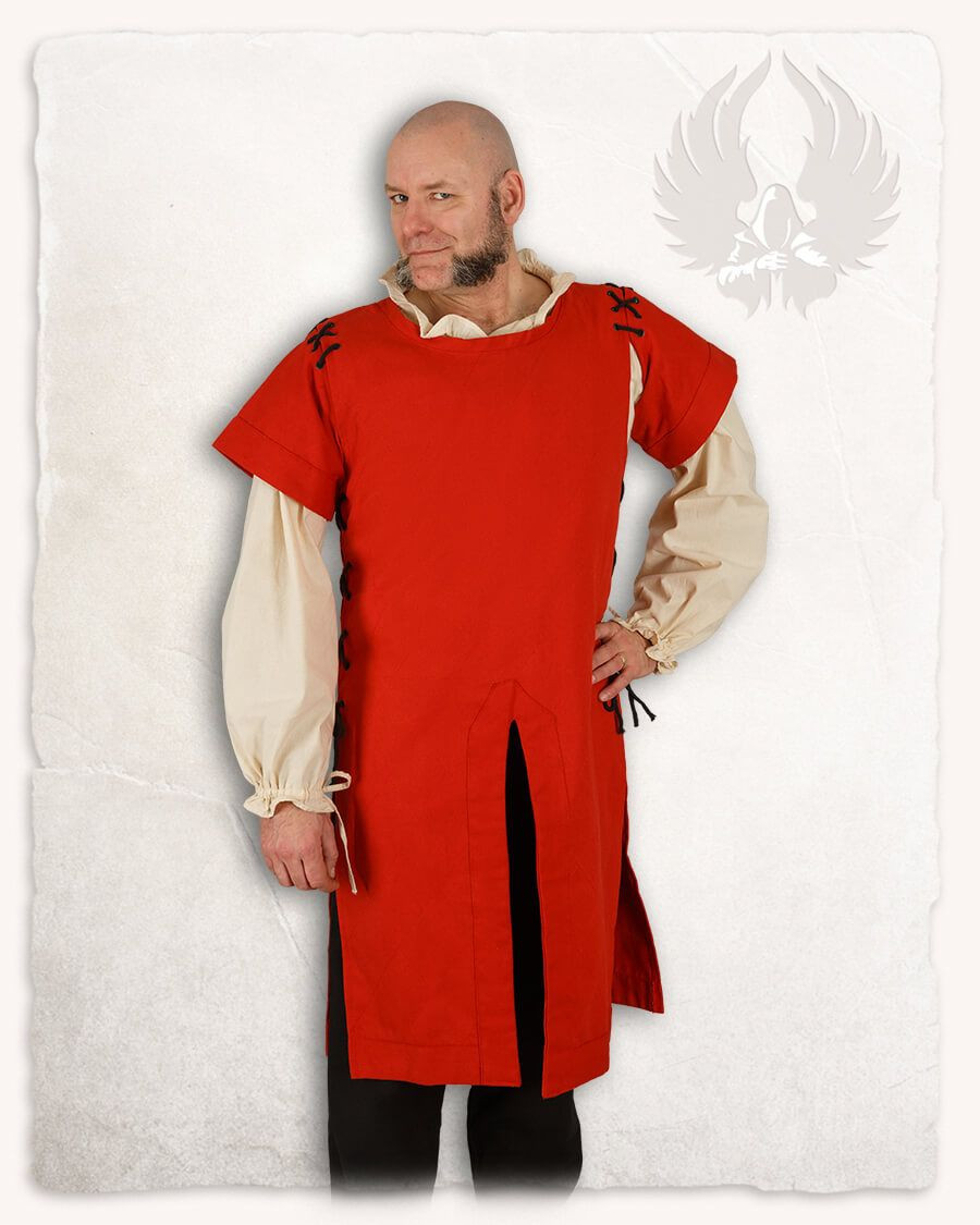 Tabardo medievale, modello Hermann, colore rosso