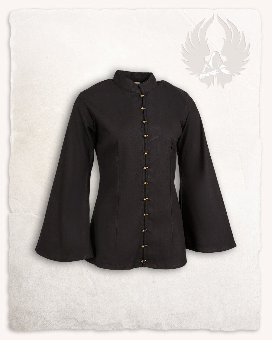 Blusa pirata modello Kassandra, colore nero