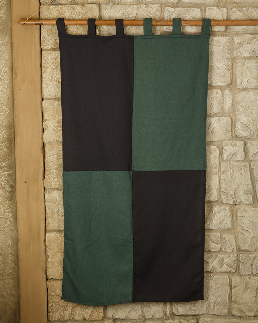 Striscione in quarti di cotone pesante 160 x 75 cm. (nero-verde)