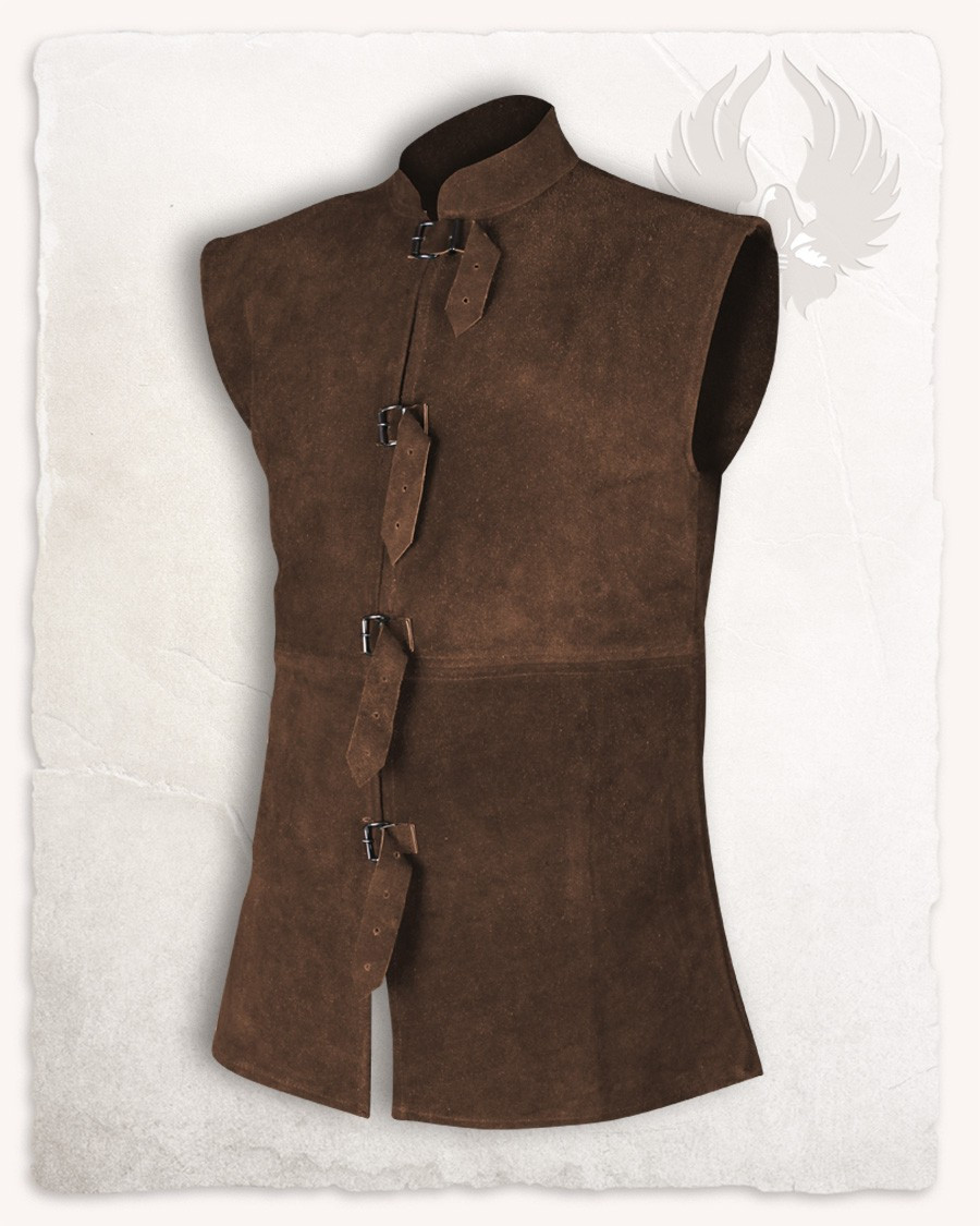 Gilet in camoscio marrone modello Orthello