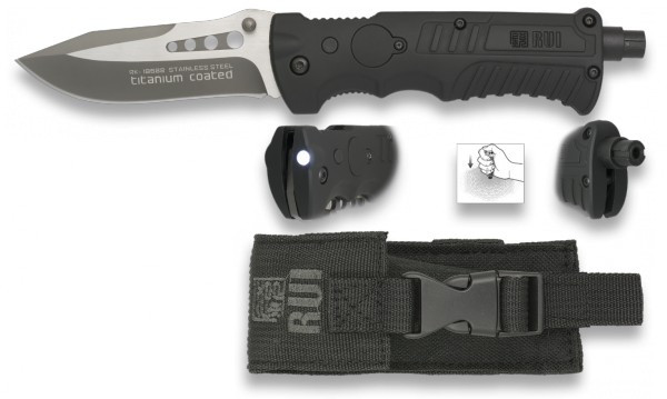 Coltello tattico K25 con luce e rompi-vetro