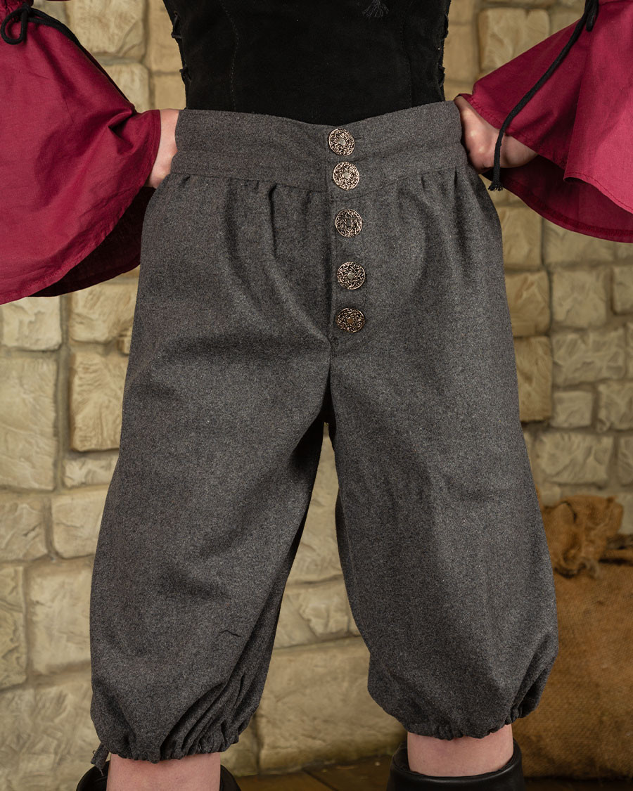 Pantaloni vintage Tilly in lana grigia