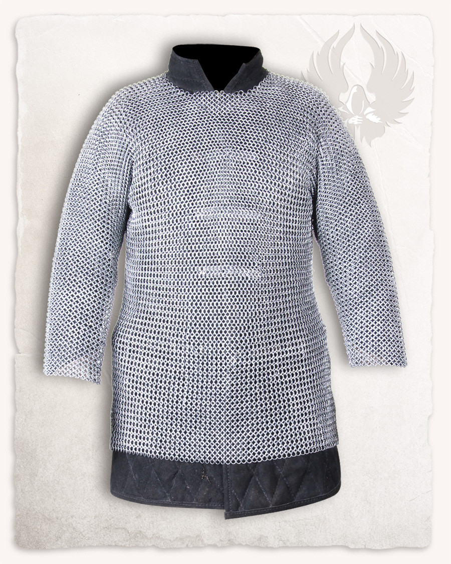 Anelli di cotta di maglia 4 in 1, modello Berengar (acciaio lucido)