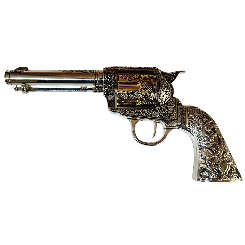 Revolver Colt 45 PeaceMaker manici corti in metallo, 27 cm.