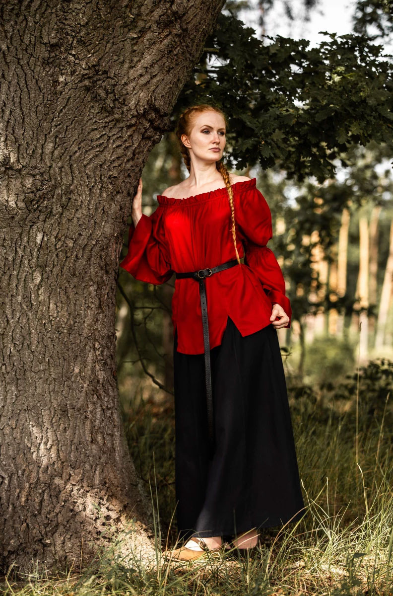 Classica camicetta medievale modello Emma, colore rosso