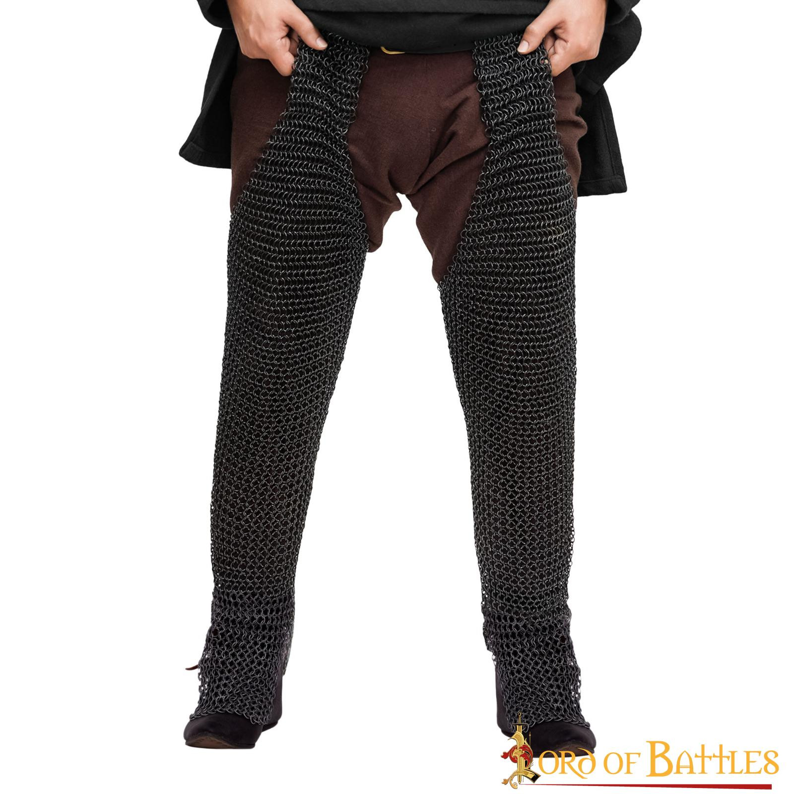 Pantaloni di cotta di maglia d'acciaio annerito (XL/XXL)