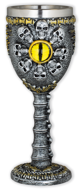 Coppa ornamentale con teschi della morte (19 cm.)