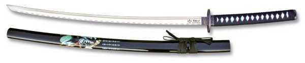 Katana Samurai Decorativa con Saya Nera e Supporto - Tole10 Imperial