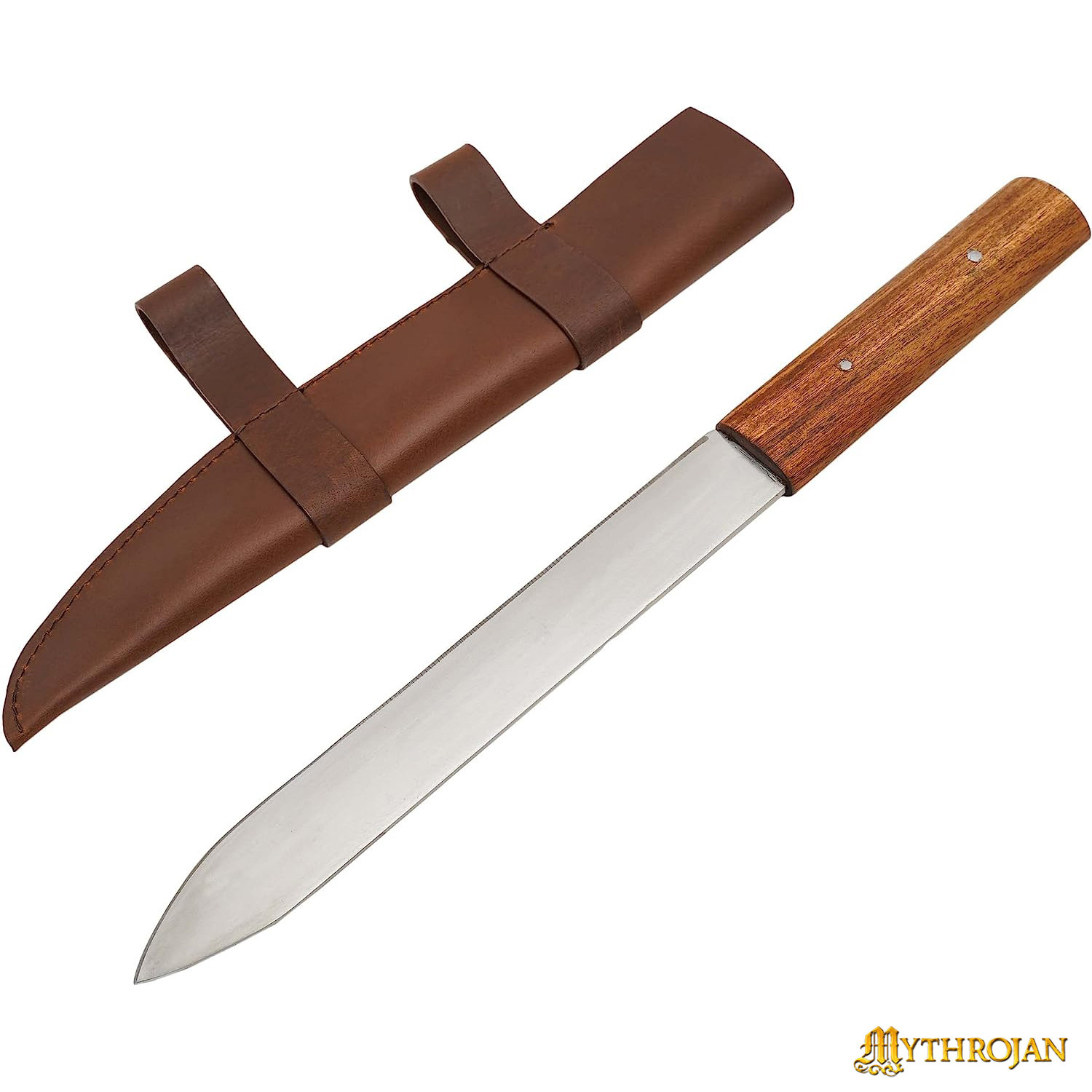 Coltello seax nordico vichingo con fodero marrone (45,7 cm.)
