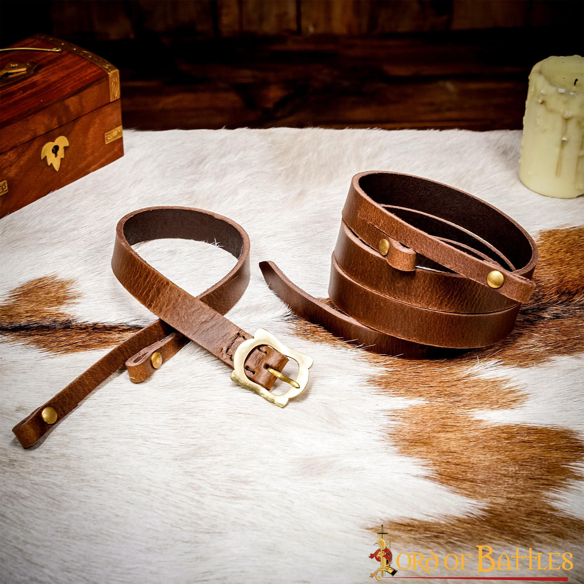 Cintura in pelle marrone per appendere la spada romana Gladius