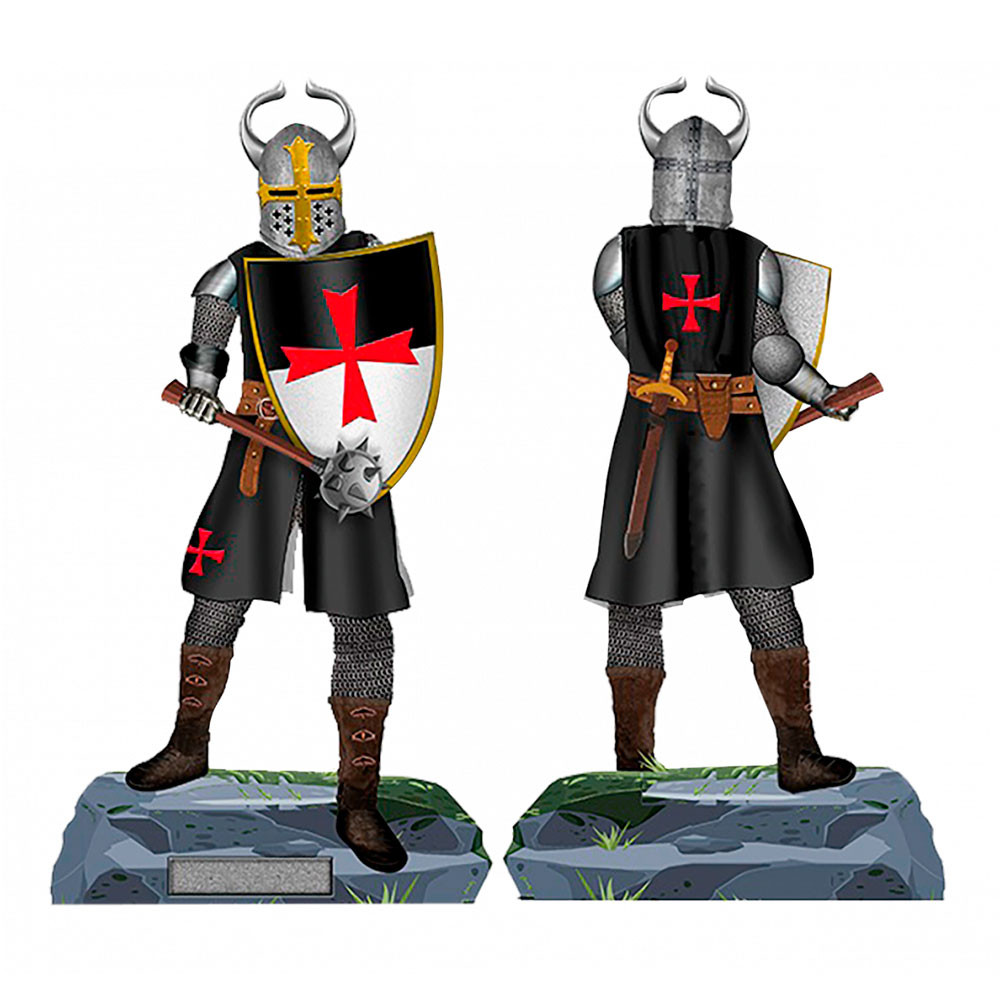 Cavaliere ospedaliero in miniatura con scudo e mazza (18 cm.)