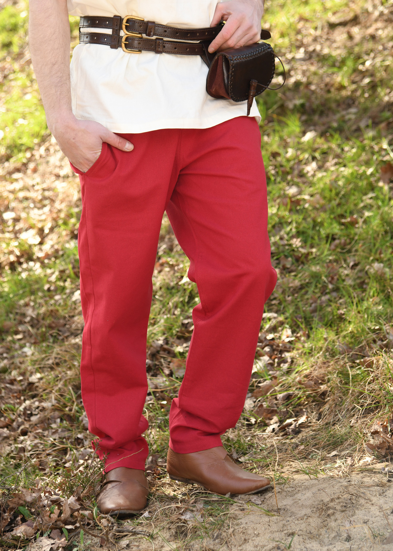 Pantaloni medievali basic modello Hagen, rossi