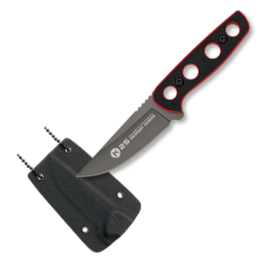 Coltello da barca G-10 Rosso-Nero marca K25 (13,5 cm.)