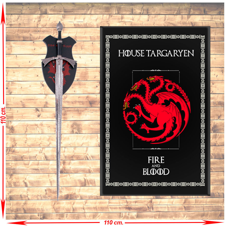 Pacchetto Banner + Spada demoniaca Targaryen della Casa del Drago