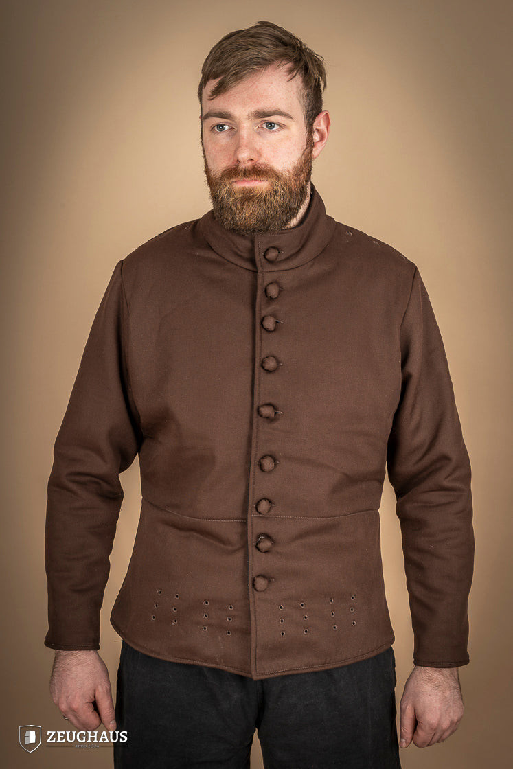 Farsetto medievale in cotone modello Arming, marrone