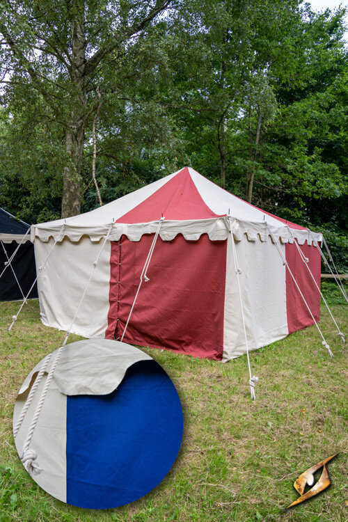 Tenda per tendoni medievale, blu naturale 4 x 4 metri (versione compatta)