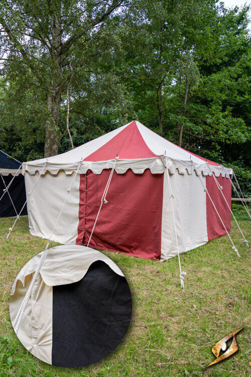 Tenda per tendoni medievale, nero naturale 4 x 4 metri (versione compatta)