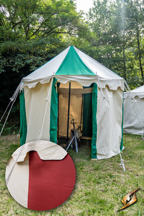 Padiglione tenda medievale, rosso naturale 3 metri. (Versione compatta)