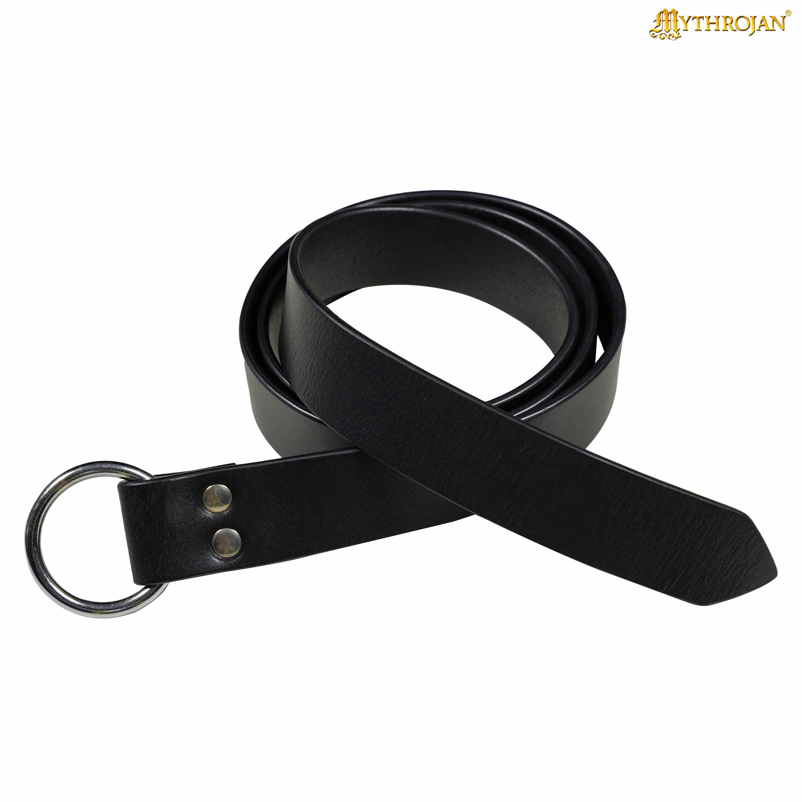 Cintura vichinga con fibbia rotonda, colore nero
