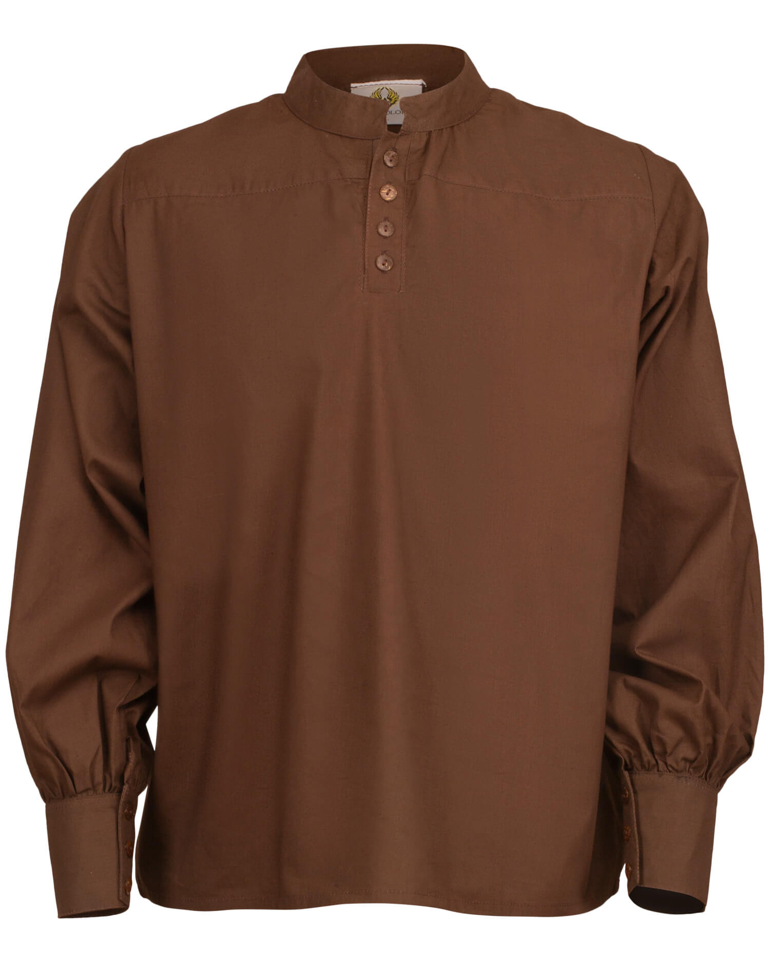 Camicia medieval in cotone modello Bartold, colore marrone