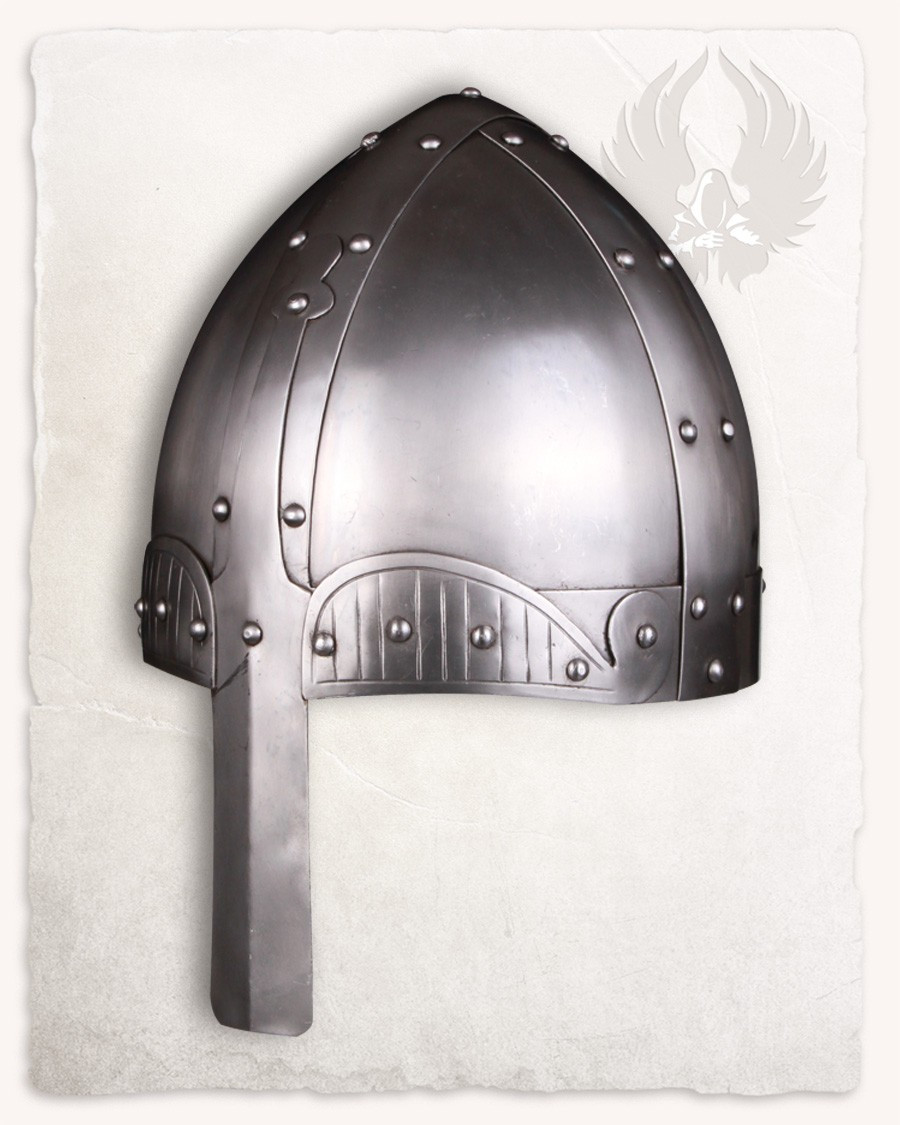 Casco medieval in acciaio lucido modello Bragi