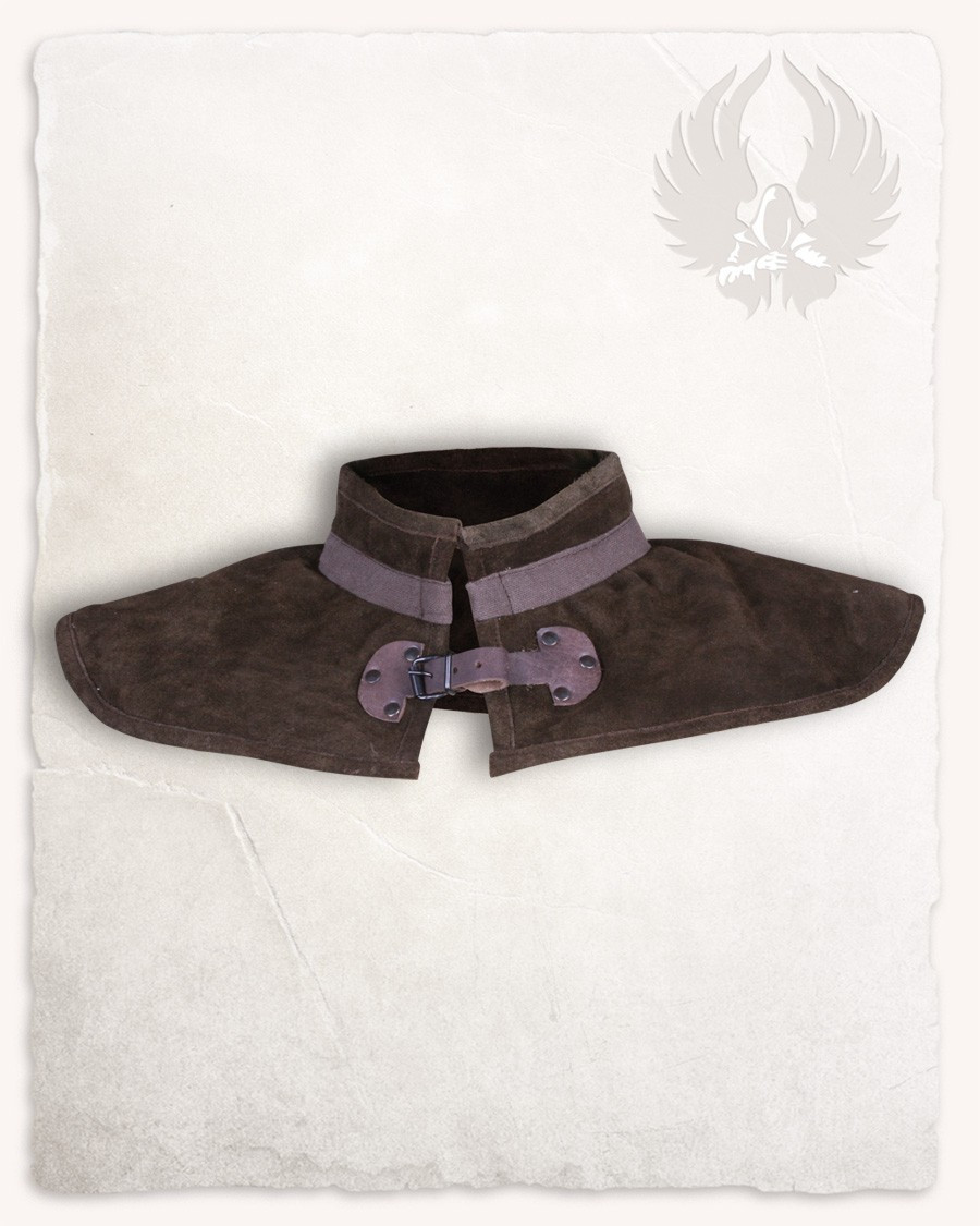 Gorjal medieval in pelle modello Patricius, colore marrone