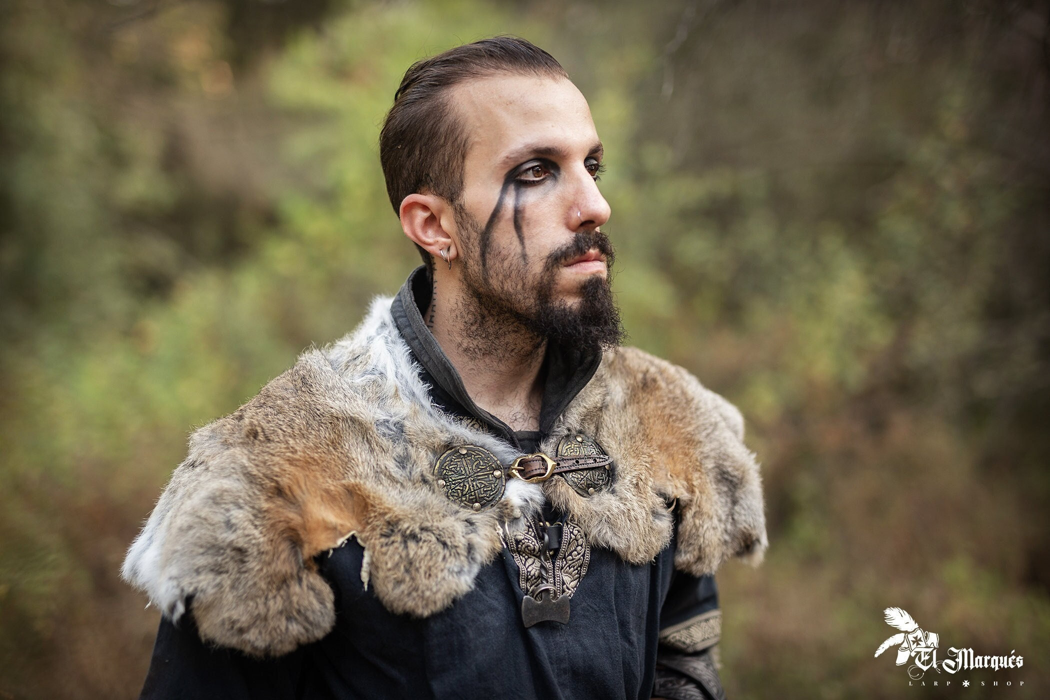 Cappa guerriero vichingo Fenrir di coniglio