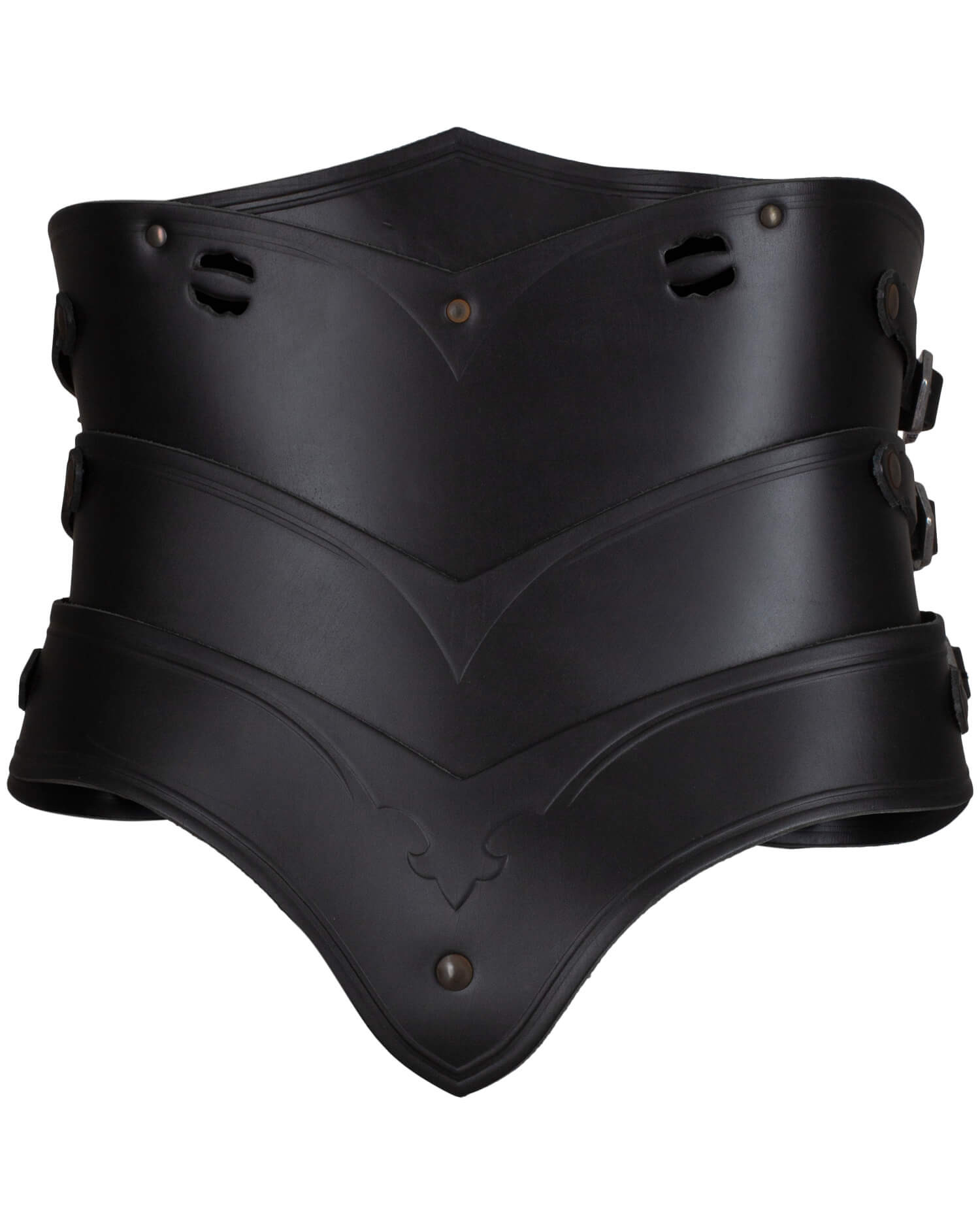 Corsetto medievale in pelle modello Lilith, colore nero