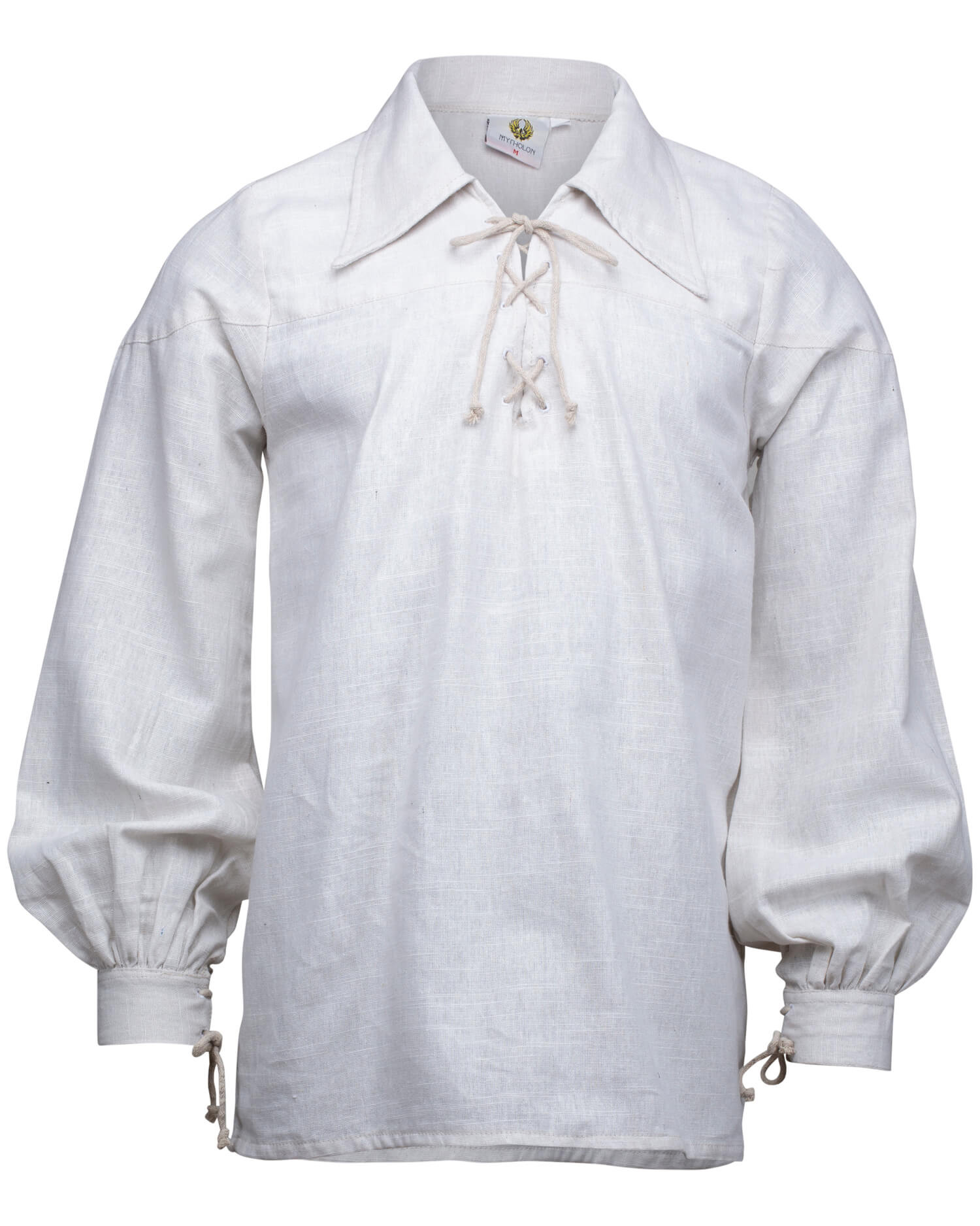 Camicia medieval in lino modello Sawyer, bianco naturale