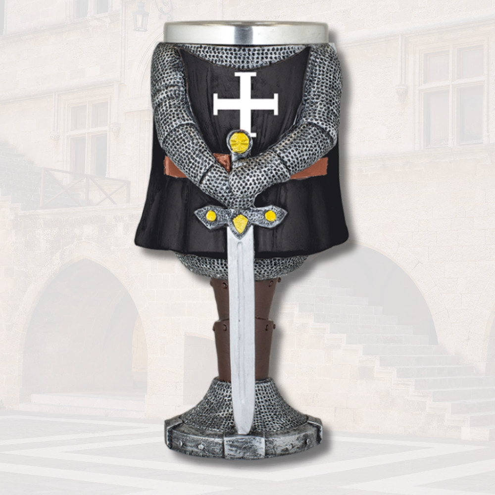Coppa medievale in resina design Cavaliere Templare