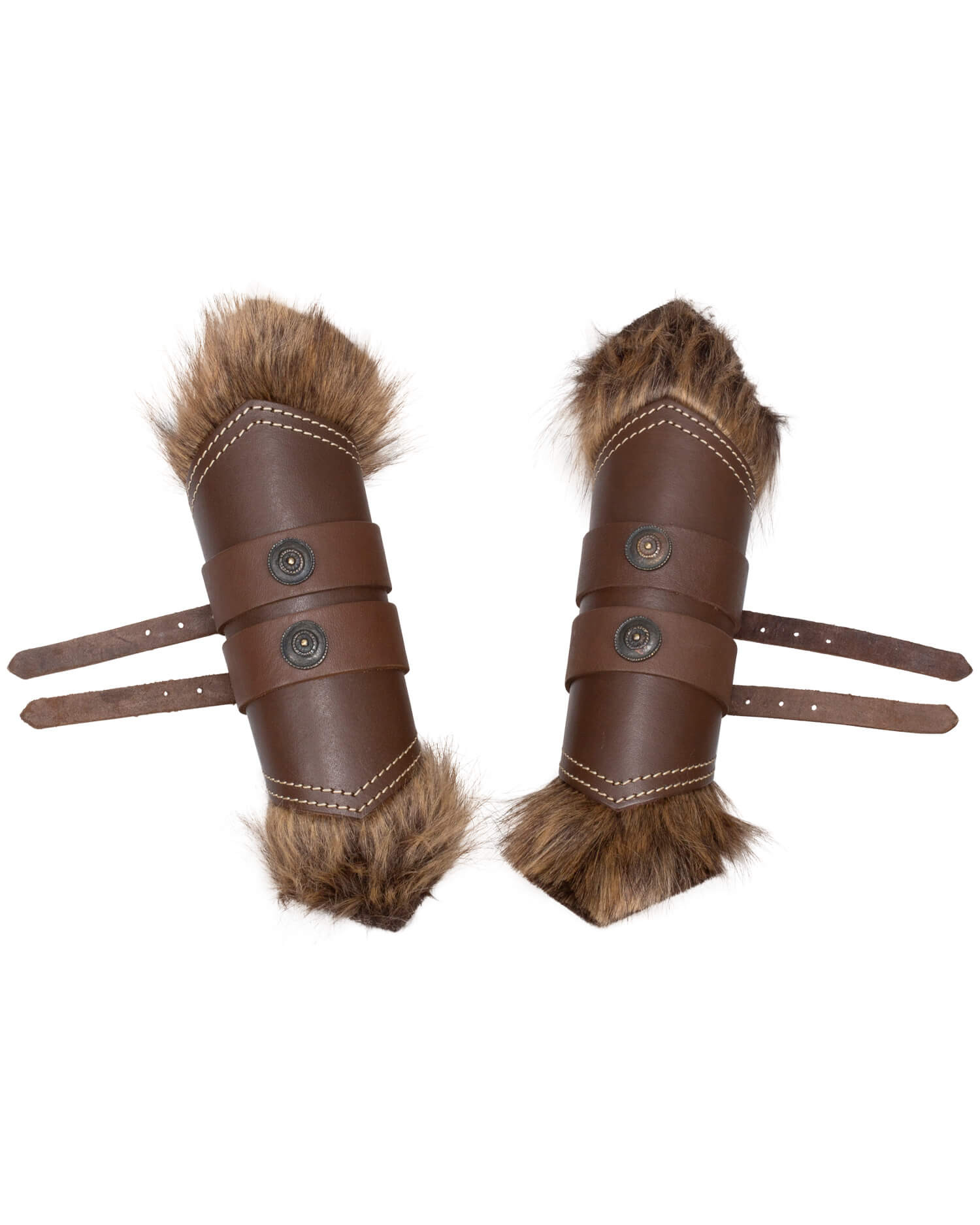 Gambali vichinghi in pelle modello Jotun, colore marrone