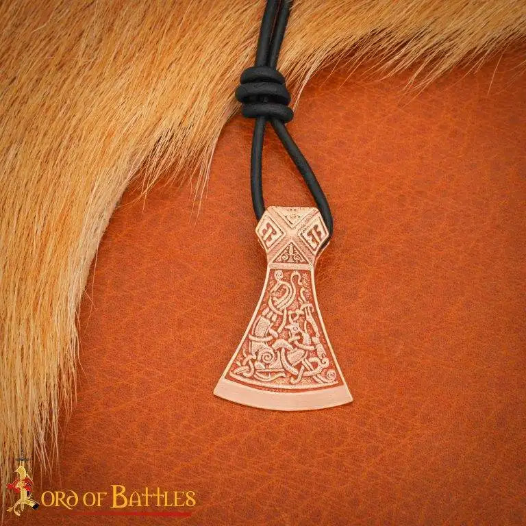 Ciondolo ascia celtica-vichinga, finitura bronzo