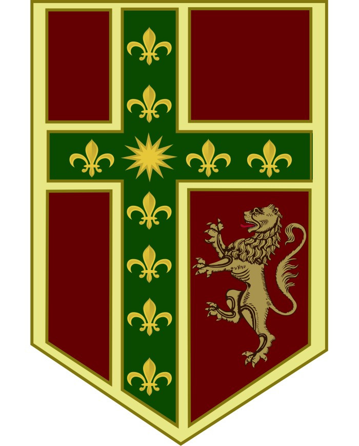 Stendardo medievale croce, leone con giglio (150x100 cm.)