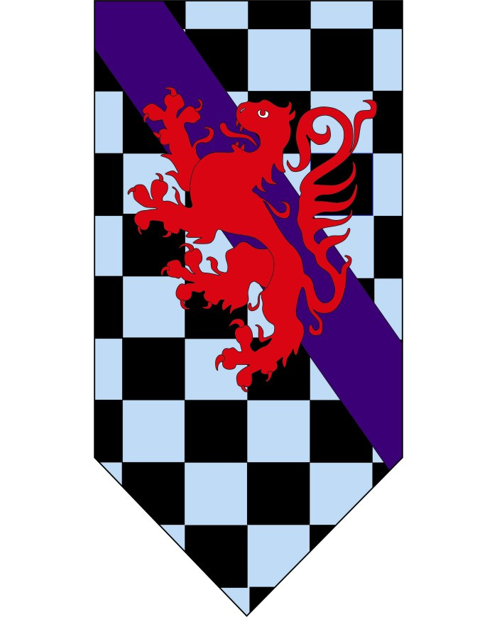Bandiera Medievale Tavolo Scacchi e Leone