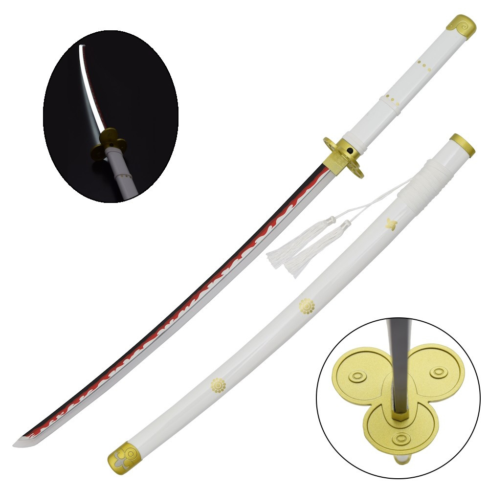 Katana bianca Enma di Zoro in Bambù con LED
