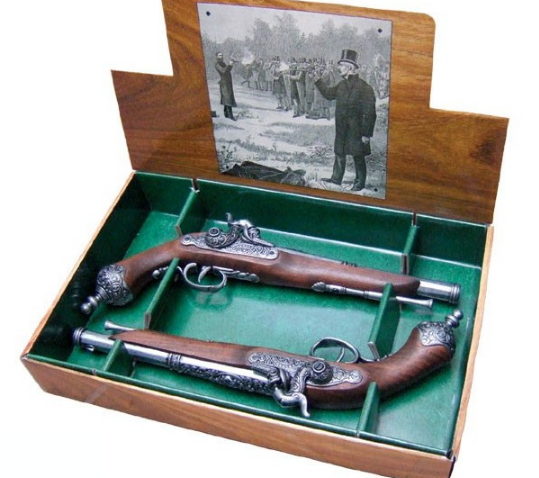 Set 2 pistolas italianas de duelo 1825 539x478 - Repplica di pistole antiche da duello