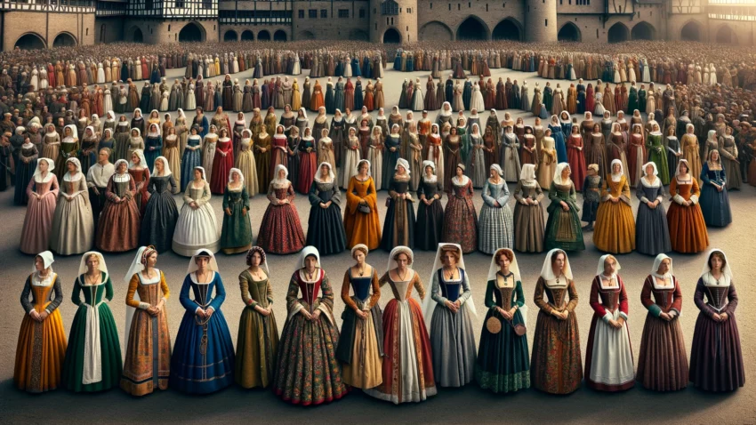 trajes medievales mujer1 850x478 - Costumes médiévaux : Histoire et tradition dans la mode ancienne