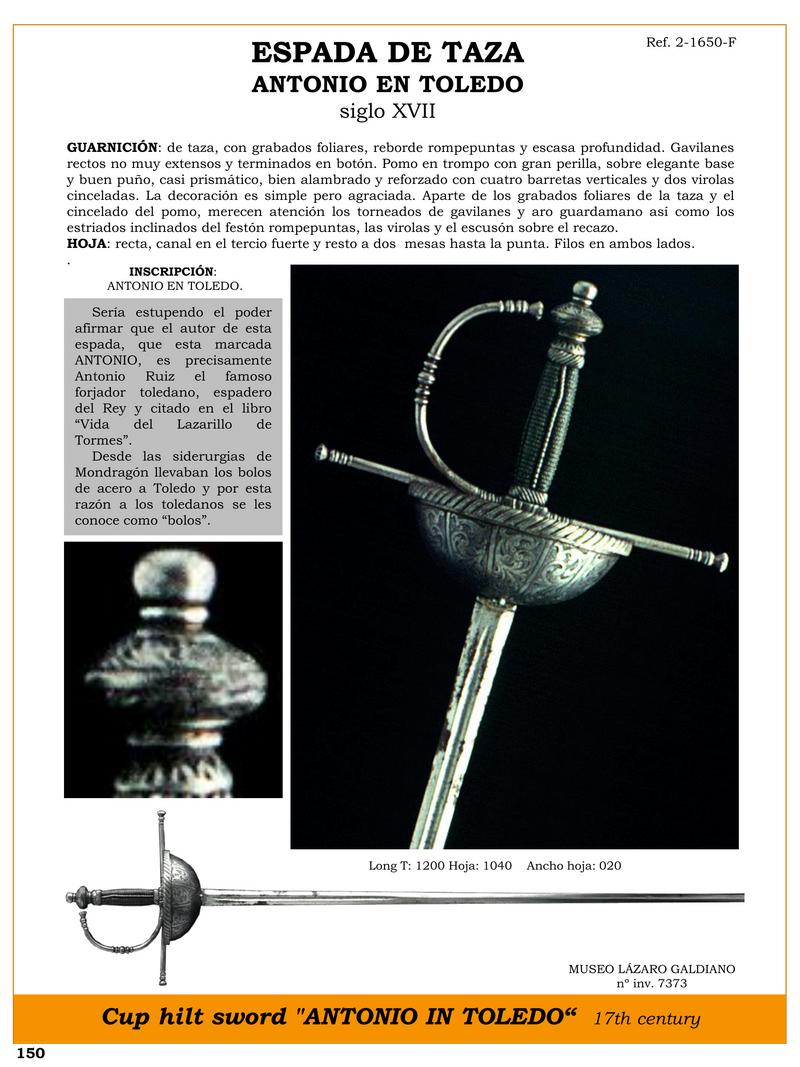 espada de taza antonio en toledo siglo xvii jpg 1741324168 1741327889 - Spada da tazza Antonio a Toledo: eleganza del XVII secolo