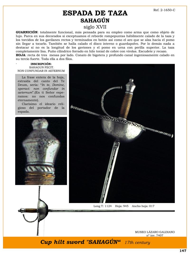 espada de taza sahagn siglo xvii jpg 1741259517 1741281056 - Spada a coppa Sahagún del XVII secolo: storia e dettagli