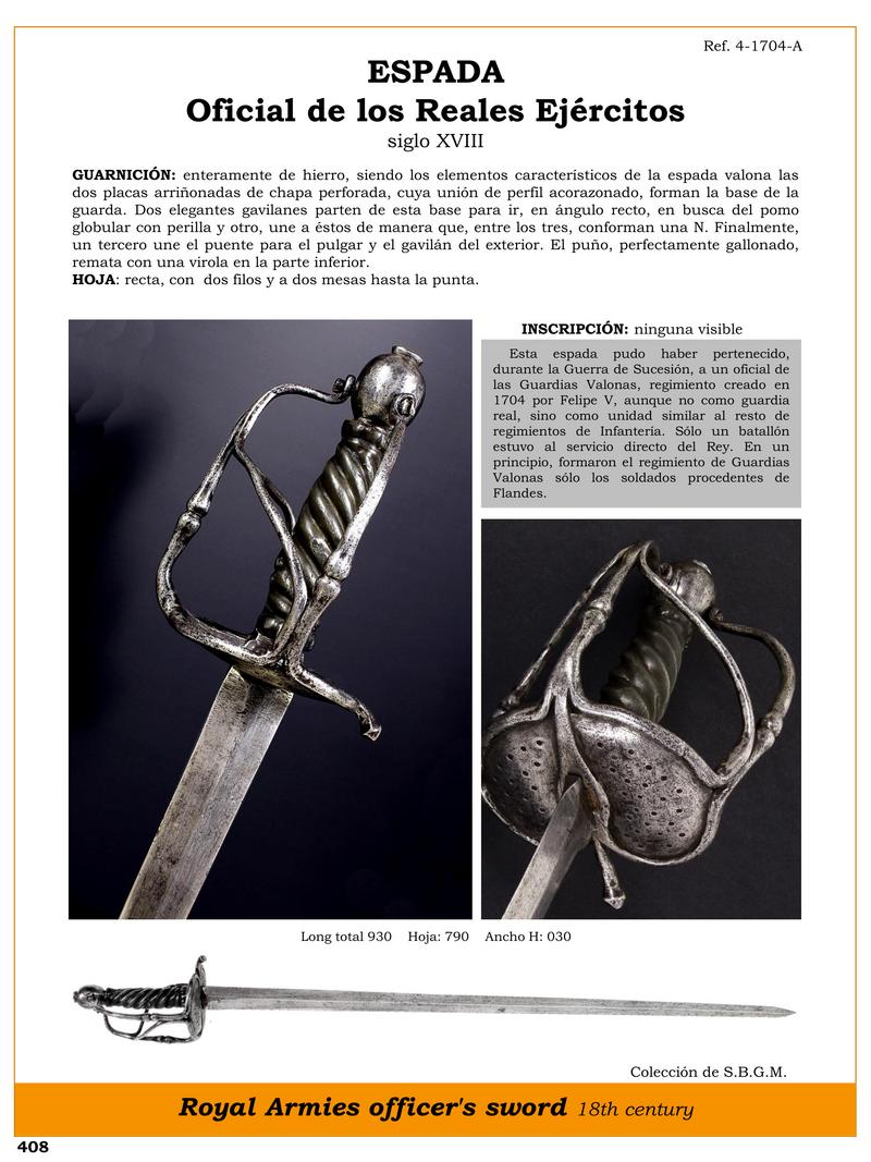 espada oficial de los reales ejrcitos siglo xviii jpg 1745752168 1745773896 - Spade Storiche: L'Eleganza della Spada Wallona del XVIII Secolo