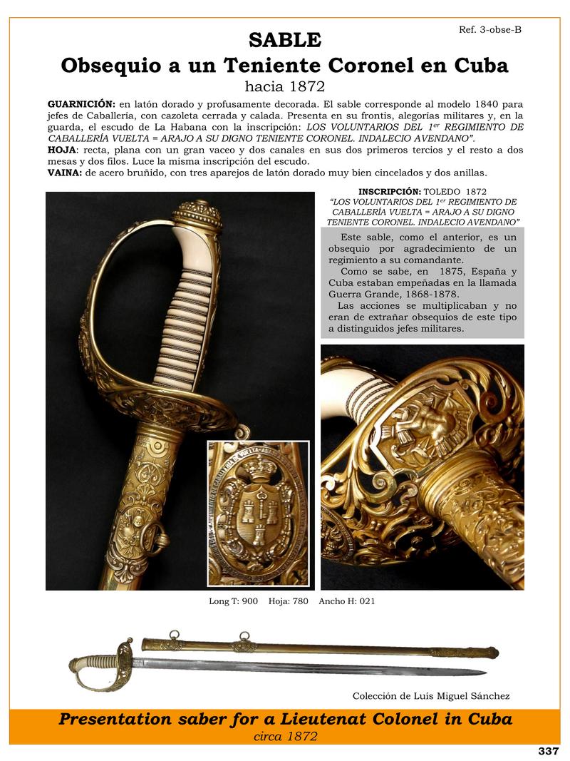 obsequio a un teniente coronel en cuba hacia 1872 jpg 1745190565 1745212252 - Saber Storico del 1872: Un Omaggio Militare a Cuba